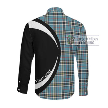 Thompson (Thomson) Tartan Long Sleeve Button Up with Family Crest Circle Style Men's Shirt - Tartan Vibes Clothing