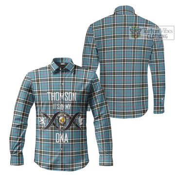 Thompson (Thomson) Tartan Long Sleeve Button Shirt with Family Crest DNA In Me Style