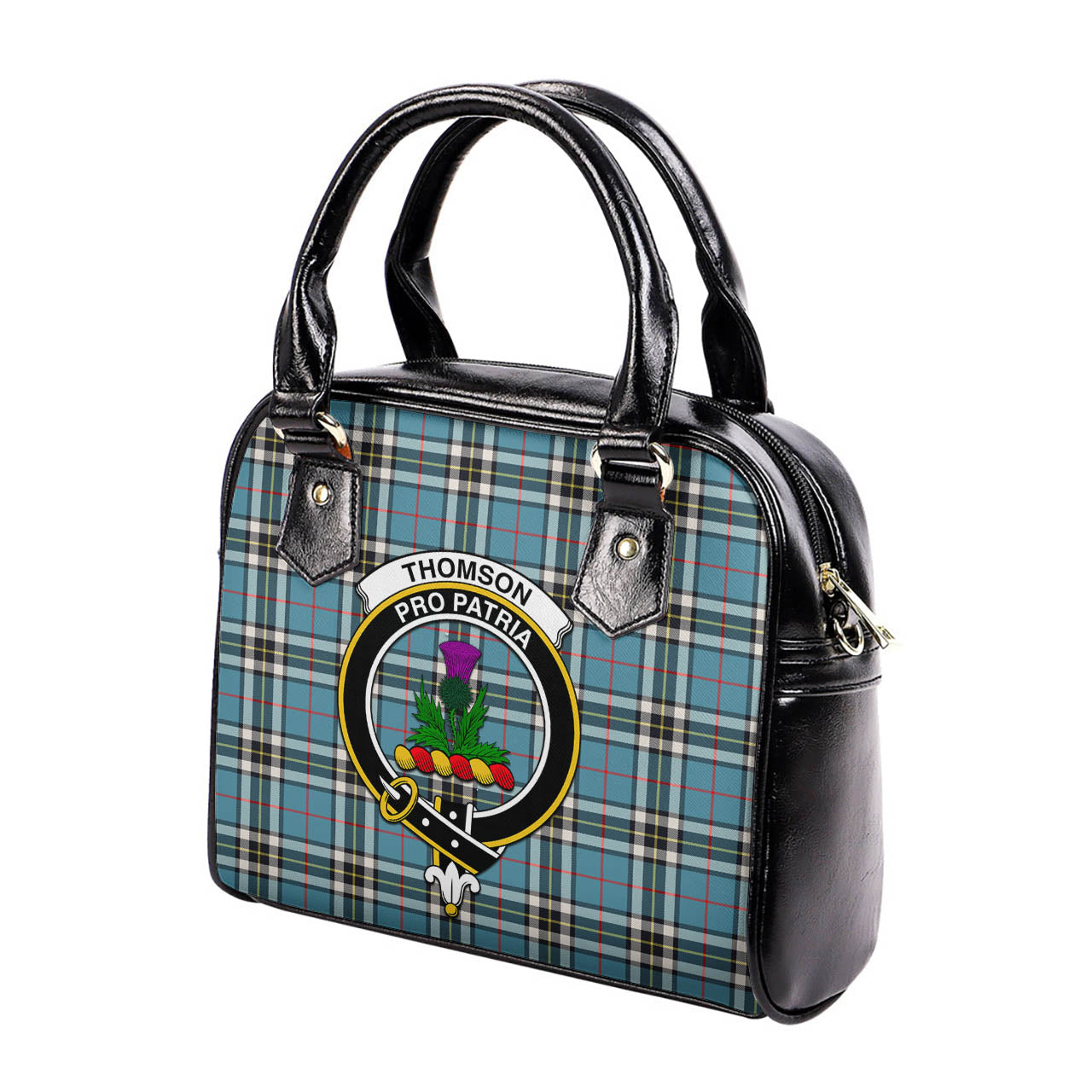 Thomson Tartan Shoulder Handbags with Family Crest - Tartanvibesclothing