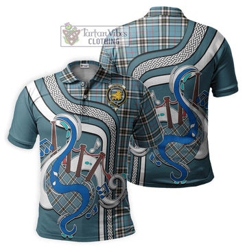 Thompson (Thomson) Tartan Polo Shirt with Epic Bagpipe Style