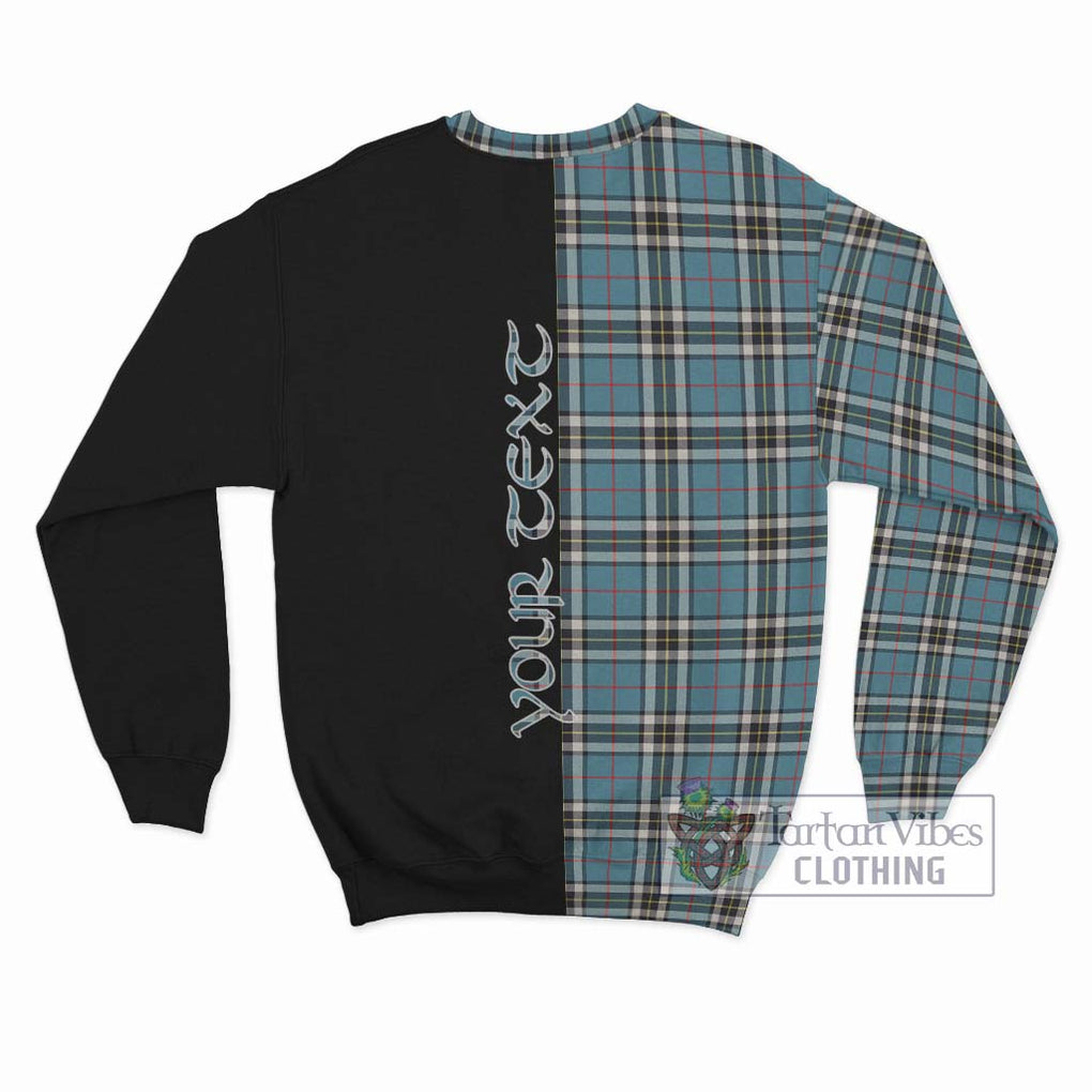 Thompson (Thomson) Tartan Sweatshirt with Family Crest and Half Of Me Style - Tartanvibesclothing Shop