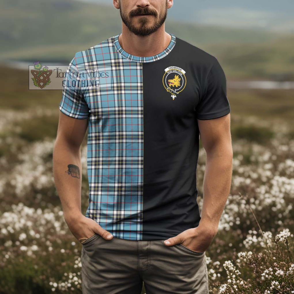 Thompson (Thomson) Tartan T-Shirt with Family Crest and Half Of Me Style - Tartanvibesclothing Shop