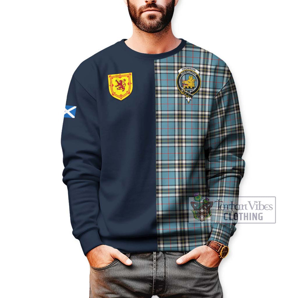 Tartan Vibes Clothing Thomson Tartan Sweatshirt with Scottish Lion Royal Arm Half Style