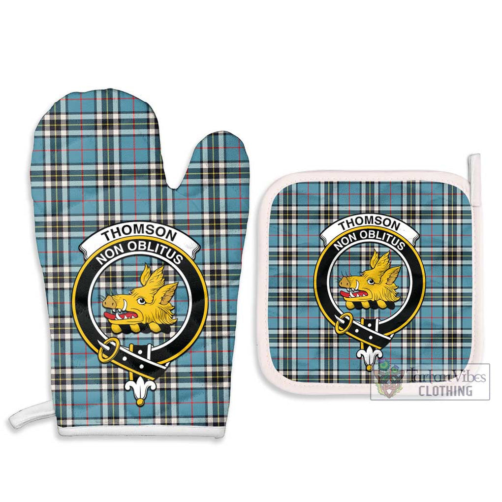 Thompson (Thomson) Tartan Combo Oven Mitt & Pot-Holder with Family Crest - Tartan Vibes Clothing