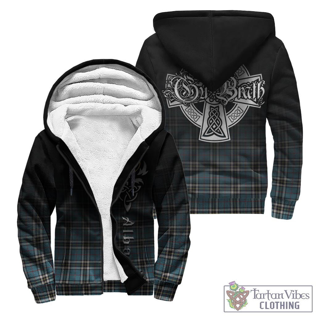 Tartan Vibes Clothing Thomson Tartan Sherpa Hoodie Featuring Alba Gu Brath Family Crest Celtic Inspired