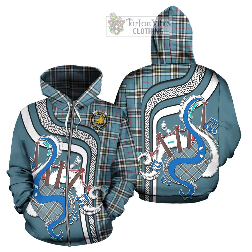 Thompson (Thomson) Tartan Hoodie with Epic Bagpipe Style - Tartanvibesclothing Shop