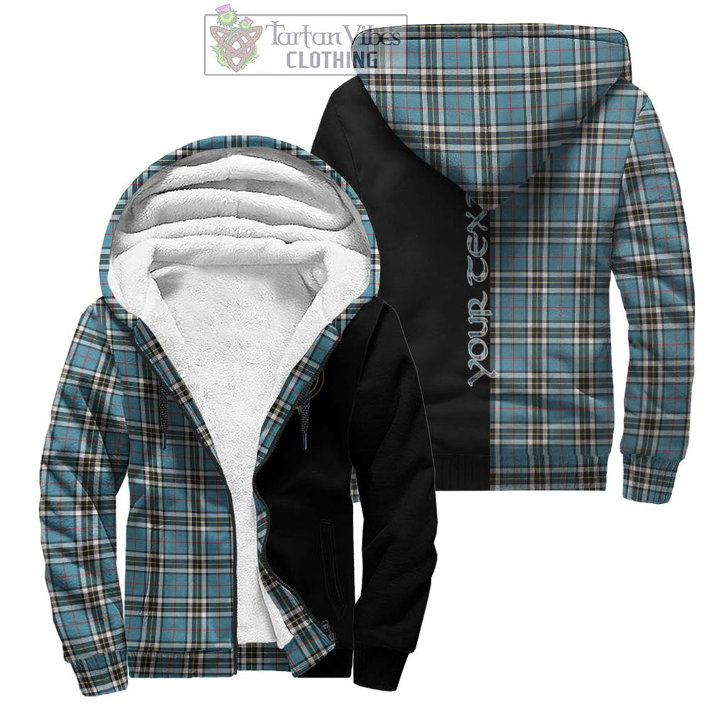 Thompson (Thomson) Tartan Sherpa Hoodie with Family Crest and Half Of Me Style Unisex - Tartanvibesclothing Shop