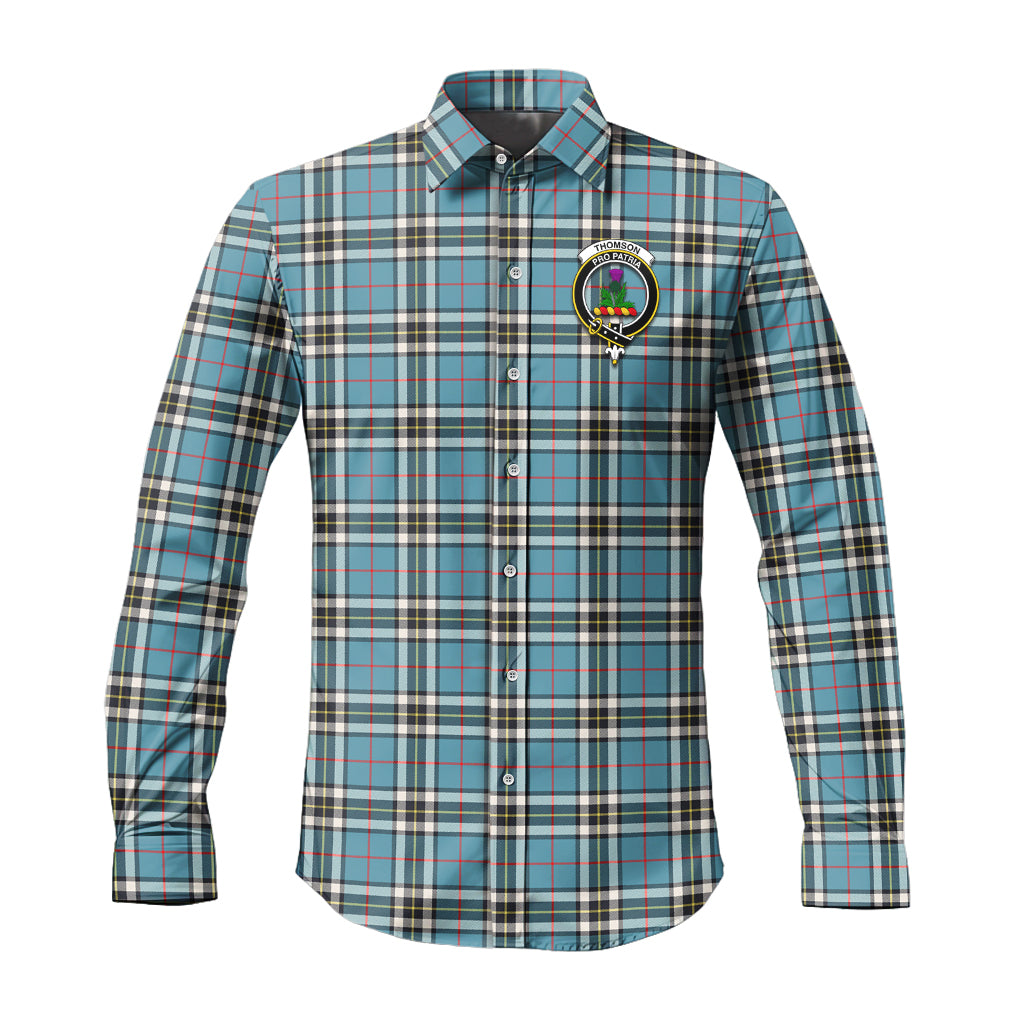 Thompson (Thomson) Tartan Long Sleeve Button Up Shirt with Family Crest Men's Shirt - Tartan Vibes Clothing