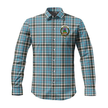 Thompson (Thomson) Tartan Long Sleeve Button Up Shirt with Family Crest