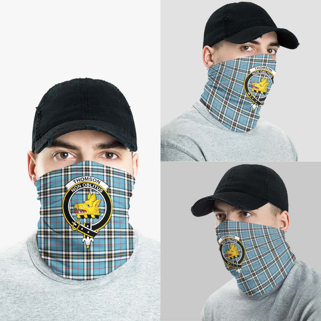 Thomson Tartan Neck Gaiters, Tartan Bandanas, Tartan Head Band with Family Crest