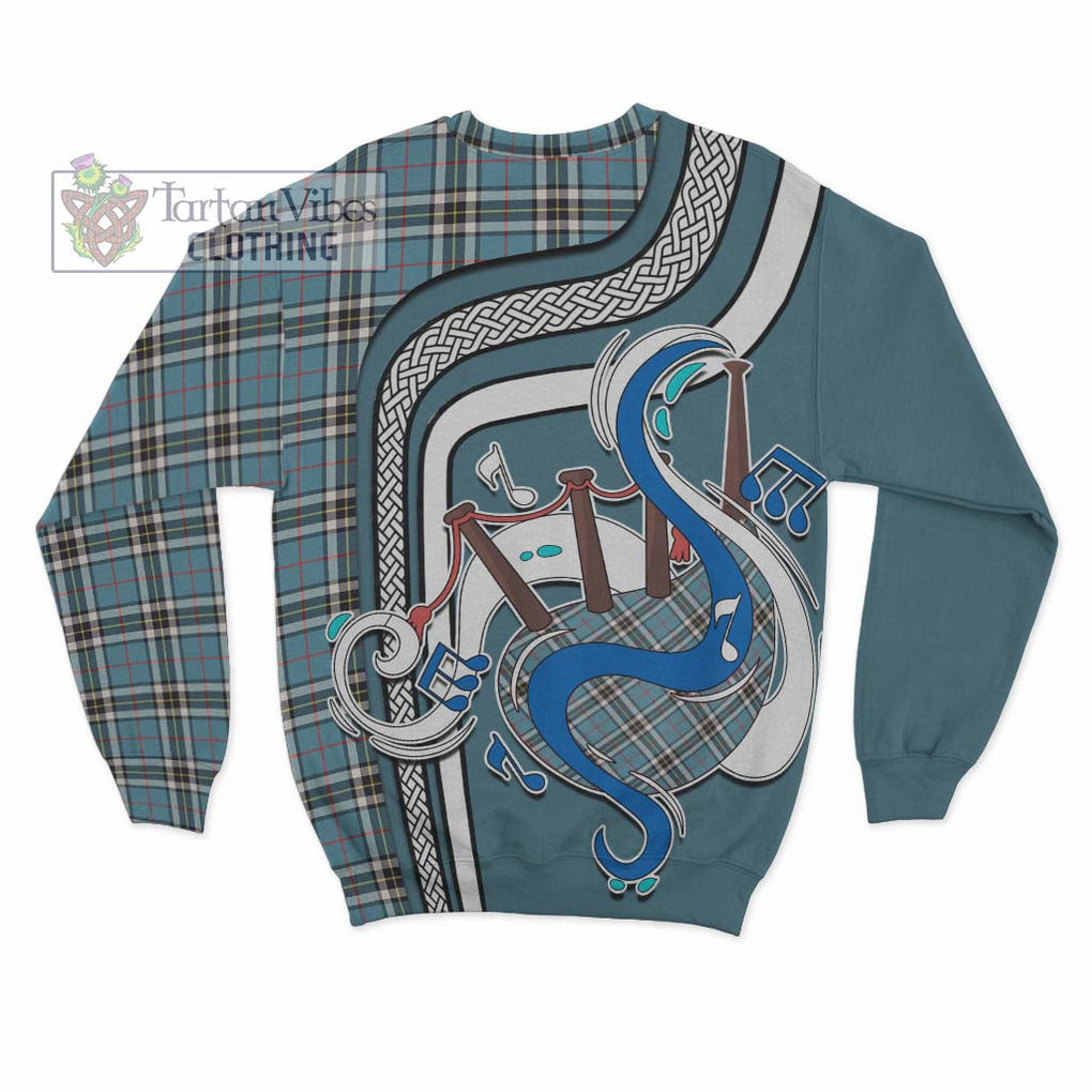 Tartan Vibes Clothing Thomson Tartan Sweatshirt with Epic Bagpipe Style