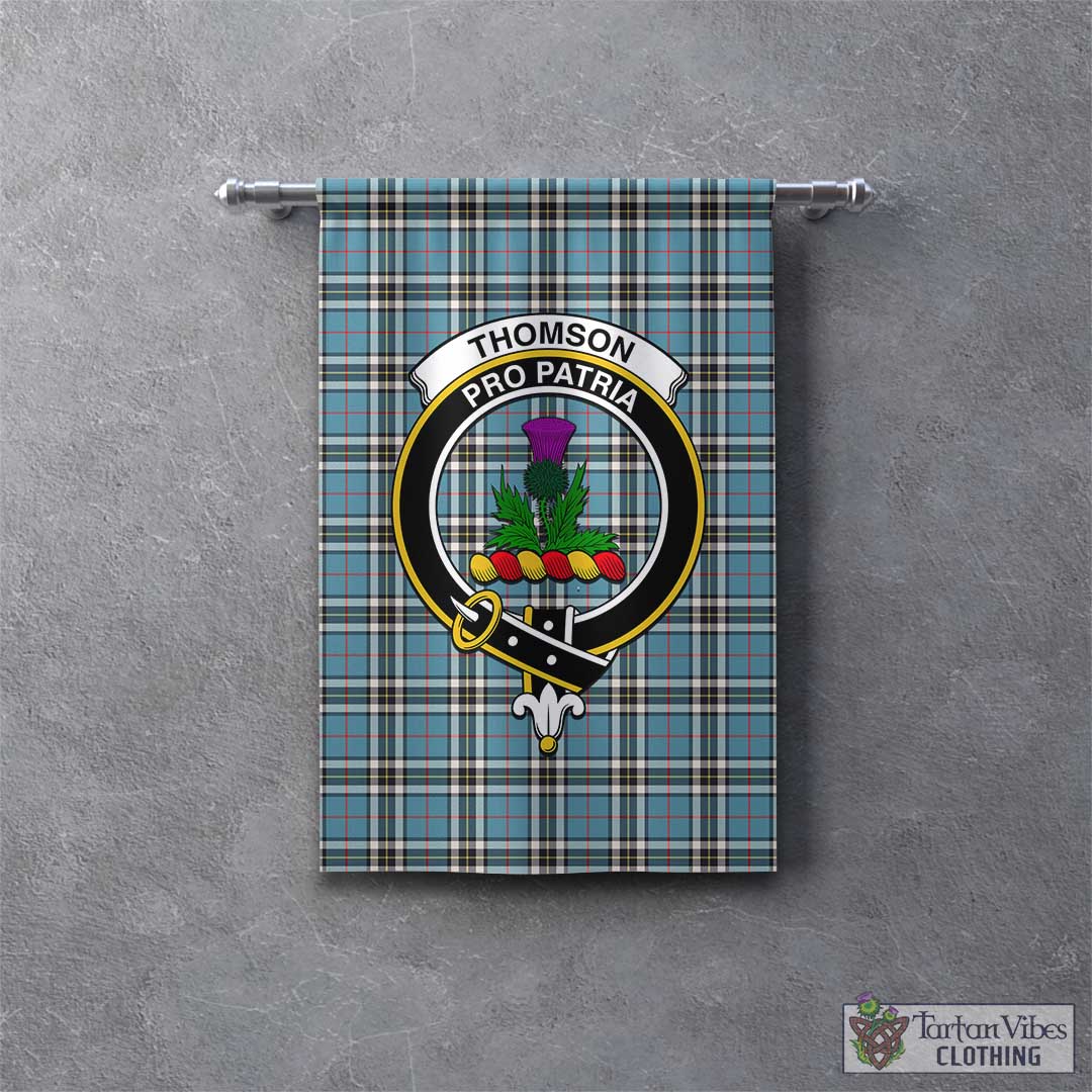 Tartan Vibes Clothing Thomson Tartan Gonfalon, Tartan Banner with Family Crest