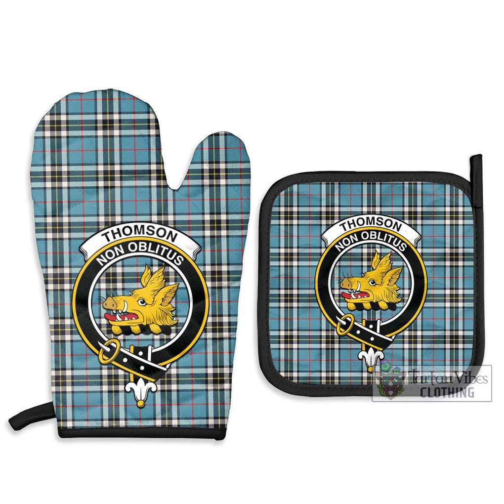 Thompson (Thomson) Tartan Combo Oven Mitt & Pot-Holder with Family Crest - Tartan Vibes Clothing