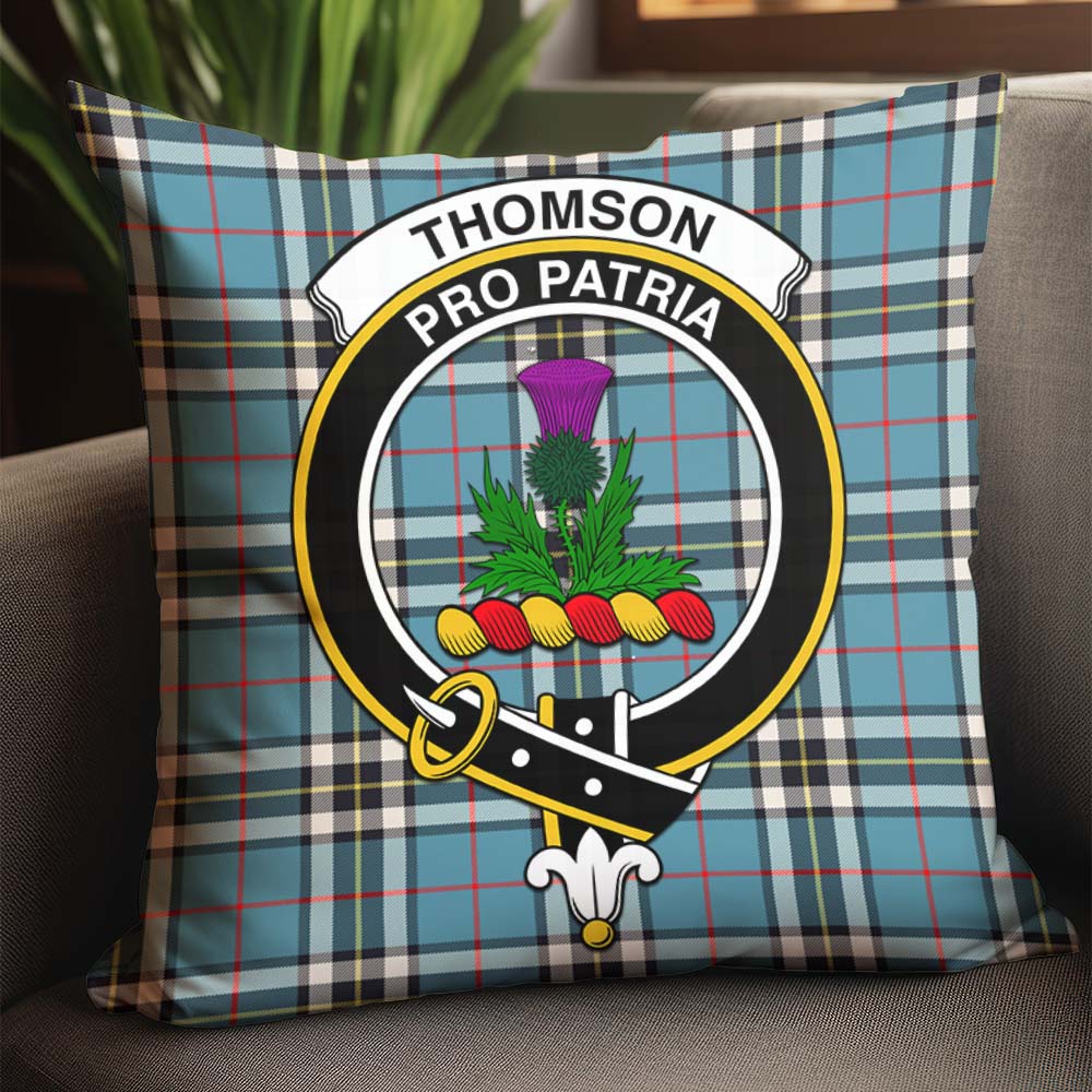 Thomson Tartan Pillow Cover with Family Crest - Tartanvibesclothing