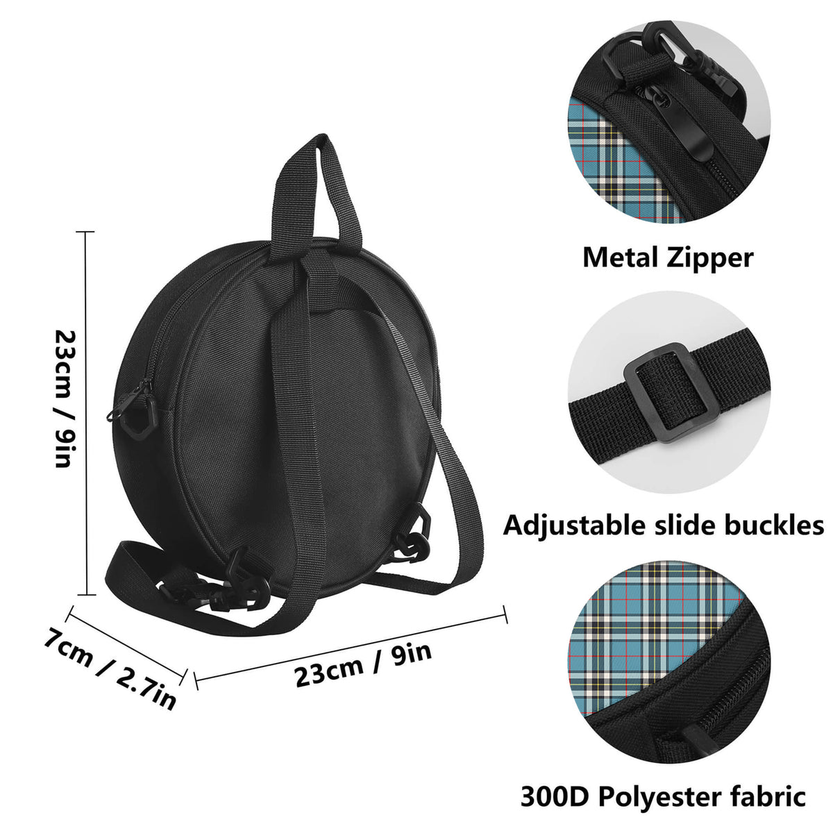 Thompson (Thomson) Tartan Round Satchel Bags - Tartan Vibes Clothing