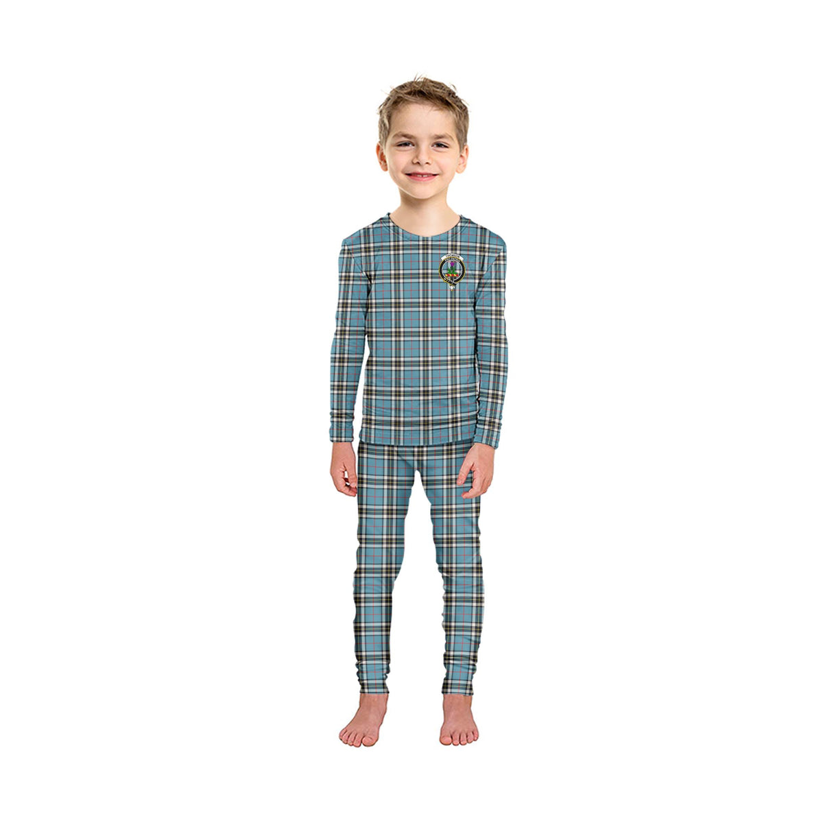 Thompson (Thomson) Tartan Pajamas Family Set with Family Crest - Tartan Vibes Clothing
