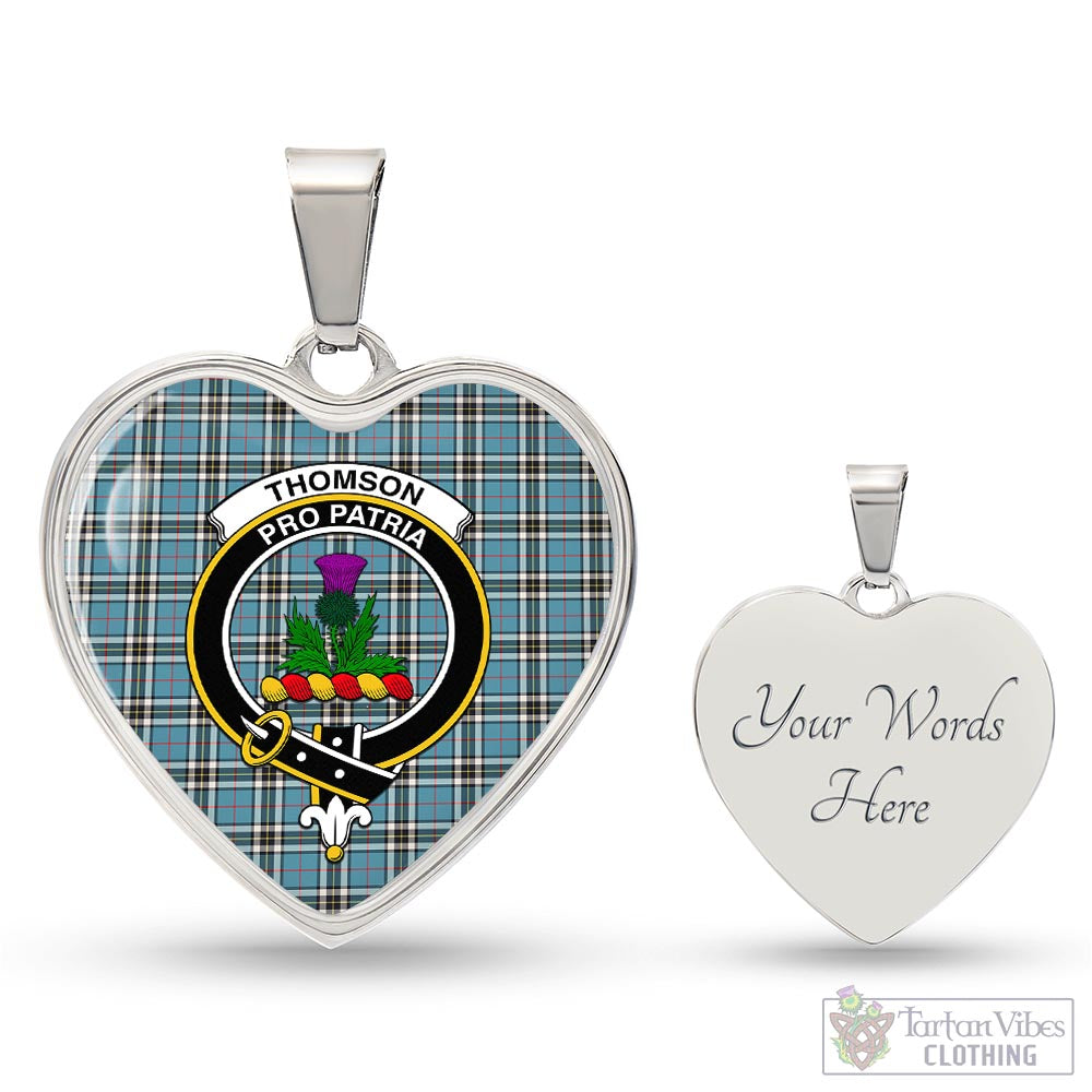 Tartan Vibes Clothing Thomson Tartan Heart Necklace with Family Crest