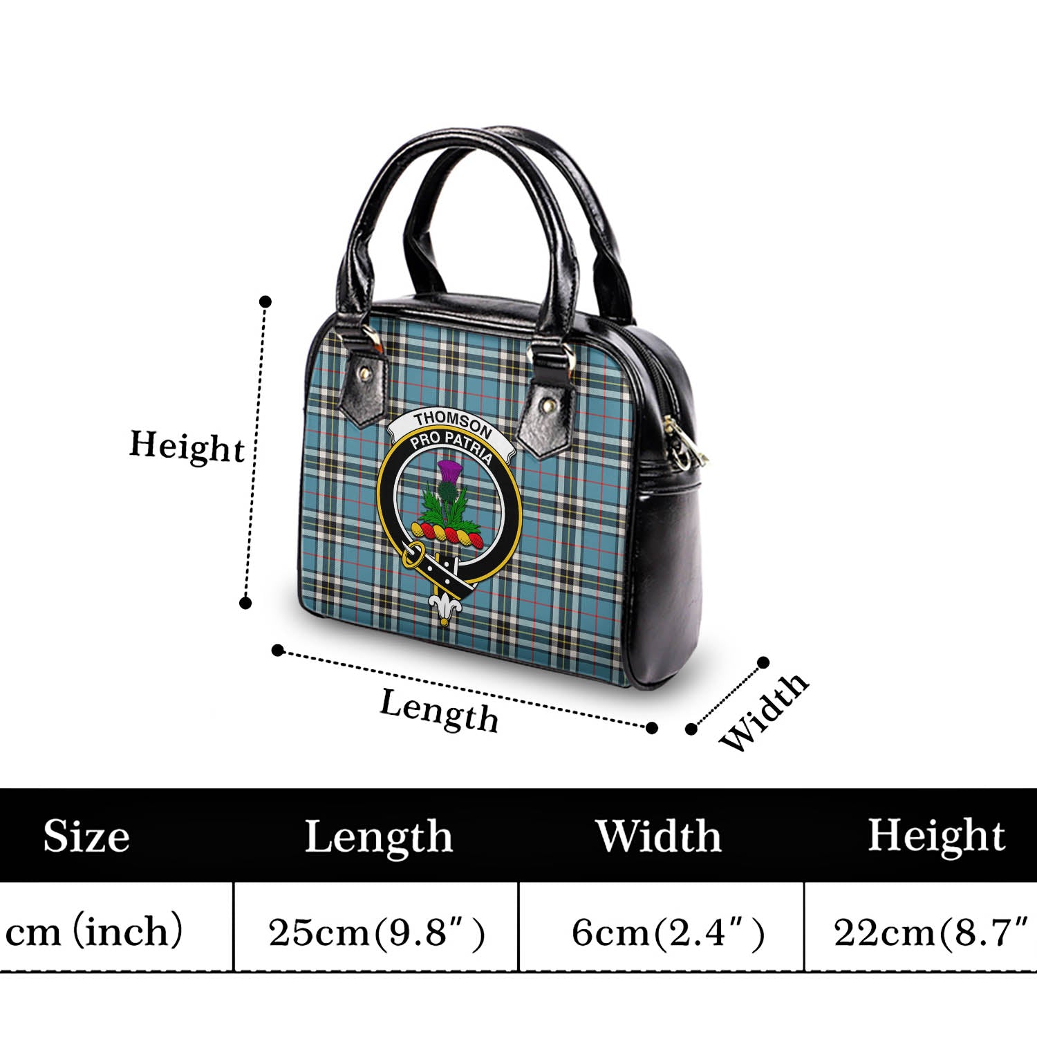 Thomson Tartan Shoulder Handbags with Family Crest - Tartanvibesclothing