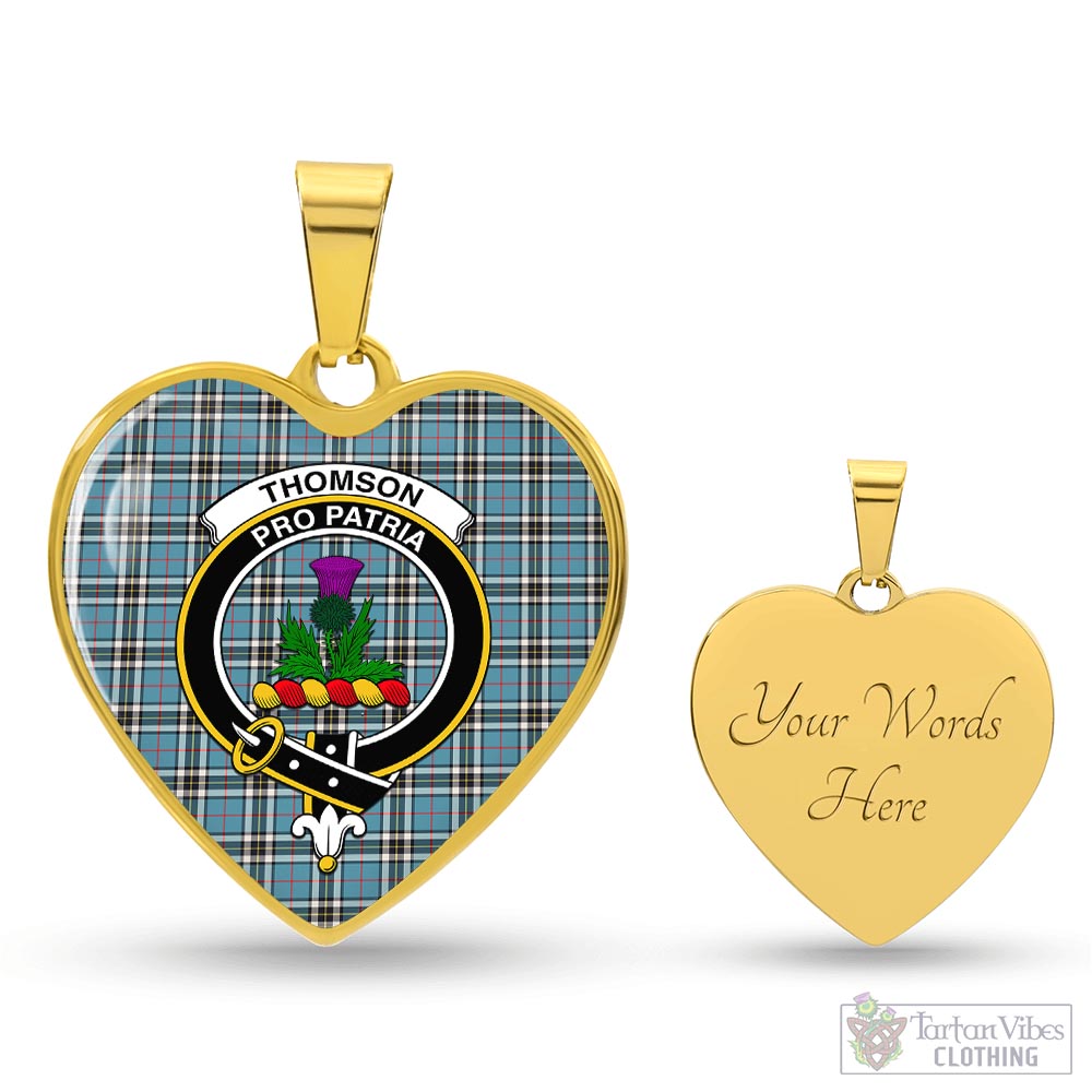 Tartan Vibes Clothing Thomson Tartan Heart Necklace with Family Crest