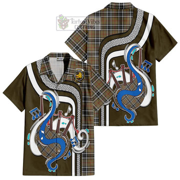 Thomson Camel Tartan Short Sleeve Button Shirt with Epic Bagpipe Style