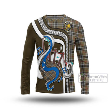 Thomson Camel Tartan Long Sleeve T-Shirt with Epic Bagpipe Style