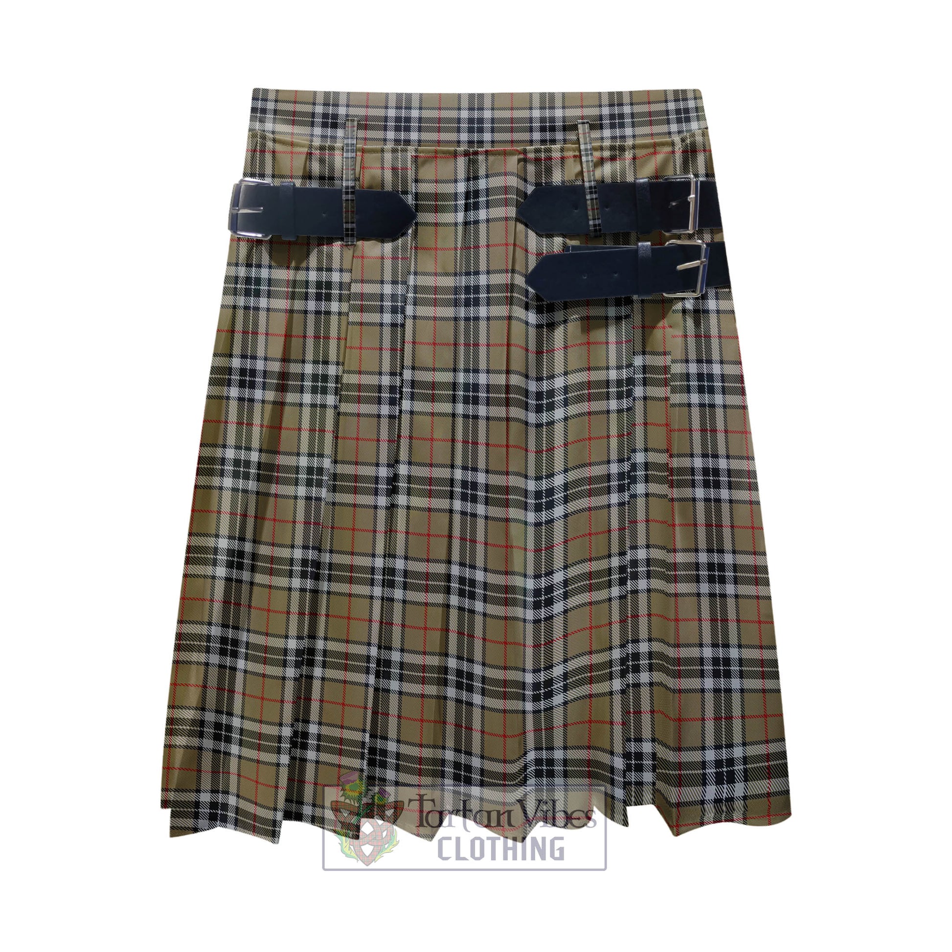 Tartan Vibes Clothing Thomson Camel Tartan Men's Pleated Skirt - Fashion Casual Retro Scottish Style