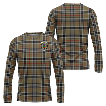 Thomson Camel Tartan Long Sleeve T-Shirt with Family Crest