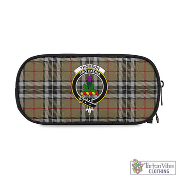 Thomson Camel Tartan Pen and Pencil Case with Family Crest