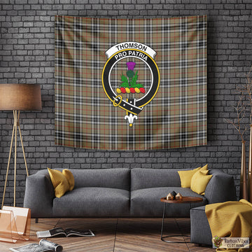 Thomson Camel Tartan Tapestry Wall Hanging and Home Decor for Room with Family Crest