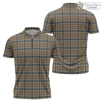 Thomson Camel Tartan Zipper Polo Shirt