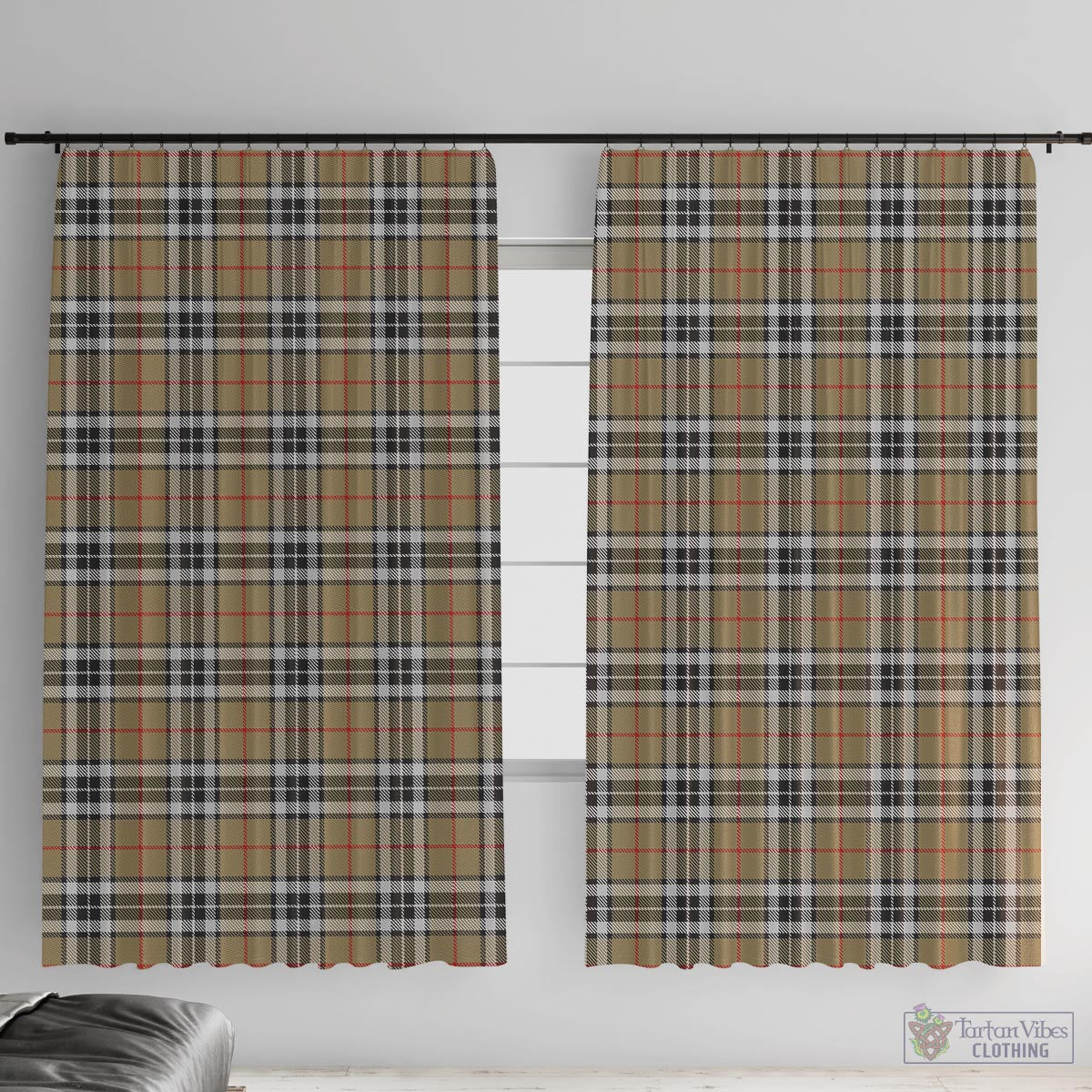 Thomson Camel Tartan Window Curtain