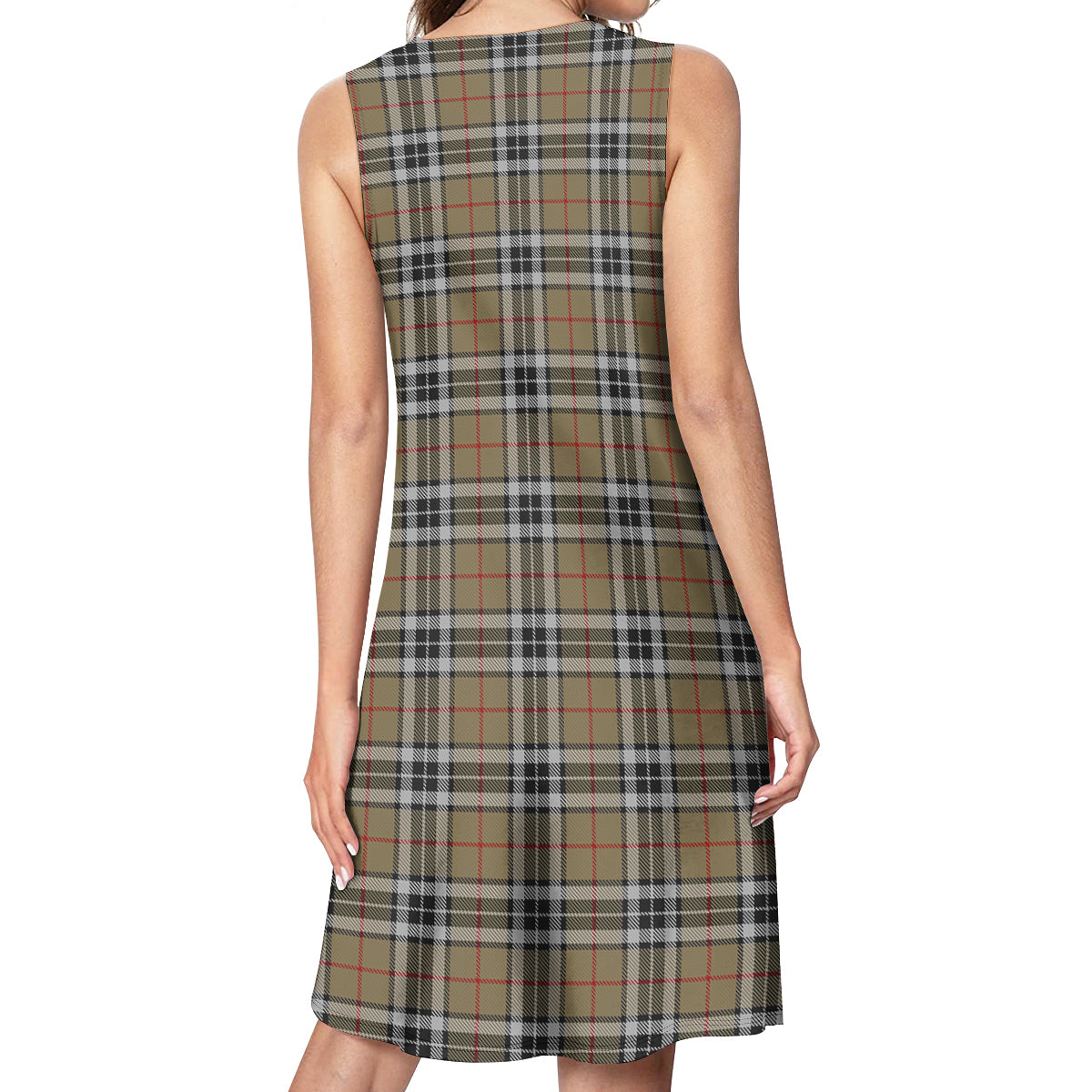 Thomson Camel Tartan Womens Casual Dresses - Tartanvibesclothing