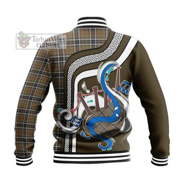 Thomson Camel Tartan Baseball Jacket with Epic Bagpipe Style