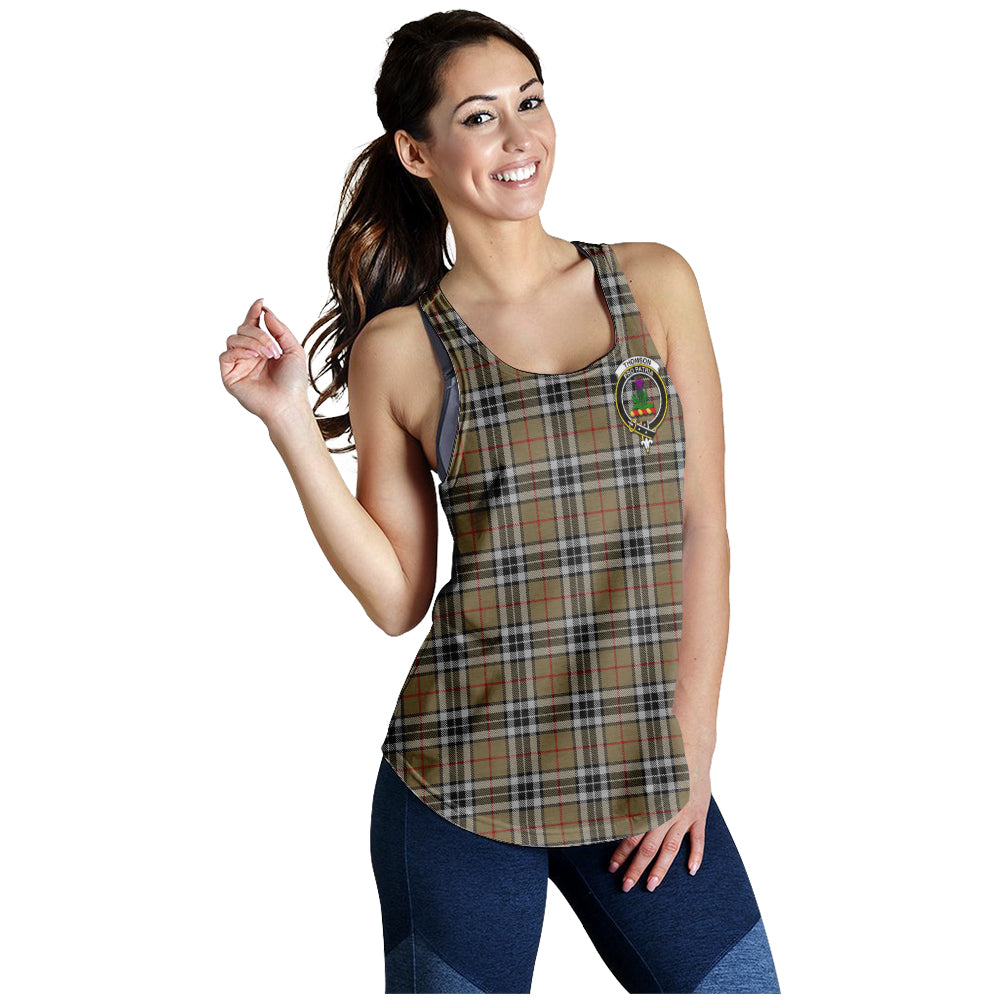 thomson-camel-tartan-women-racerback-tanks-with-family-crest