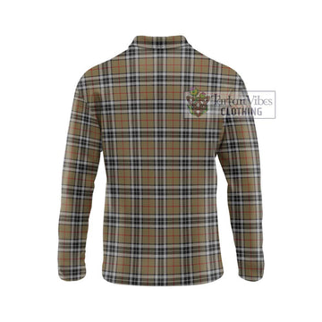 Thomson Camel Tartan Long Sleeve Polo Shirt with Family Crest DNA In Me Style