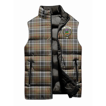 Thomson Camel Tartan Sleeveless Puffer Jacket with Family Crest