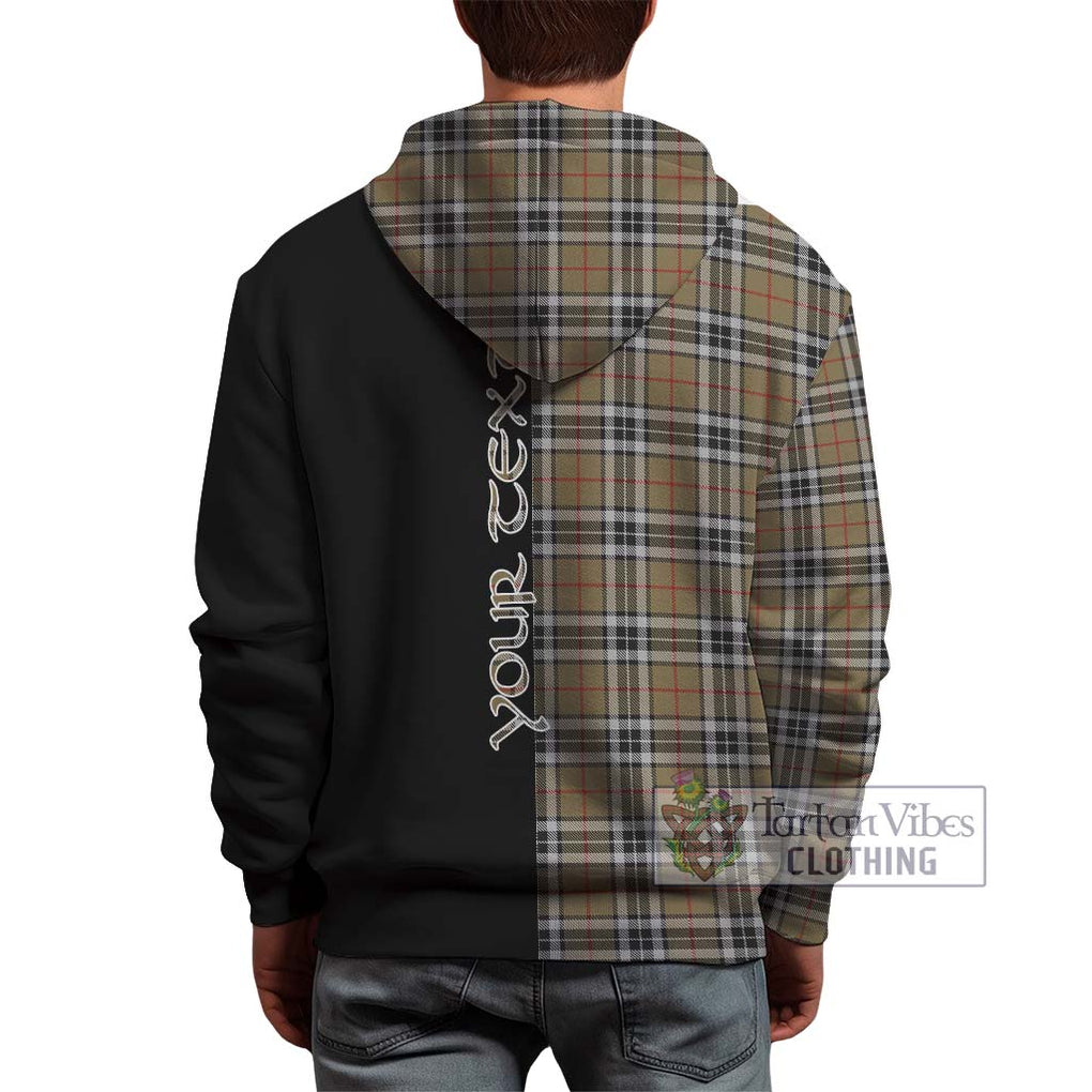 Thomson Camel Tartan Hoodie with Family Crest and Half Of Me Style - Tartanvibesclothing Shop