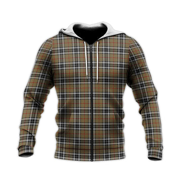 Thomson Camel Tartan Knitted Hoodie