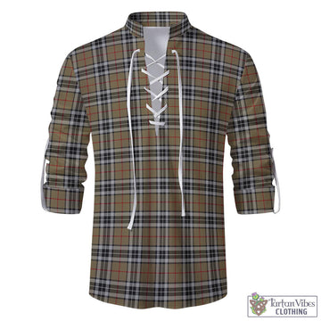 Thomson Camel Tartan Men's Scottish Traditional Jacobite Ghillie Kilt Shirt