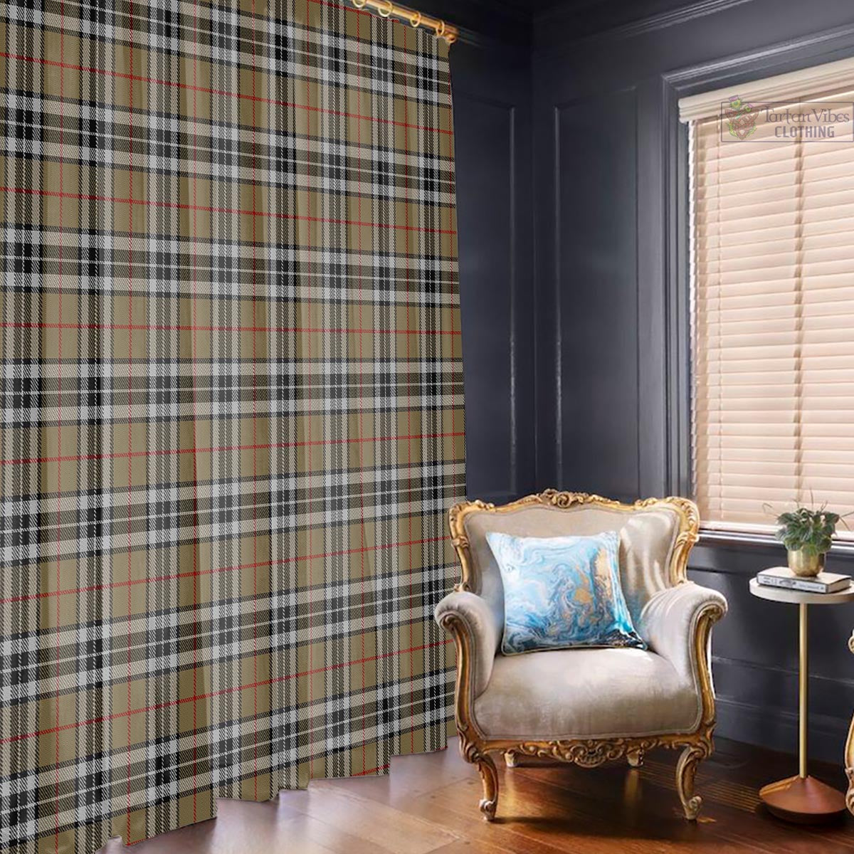 Thomson Camel Tartan Window Curtain