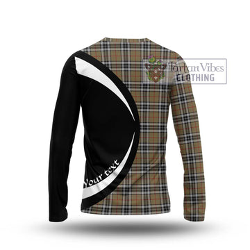 Thomson Camel Tartan Long Sleeve T-Shirt with Family Crest Circle Style