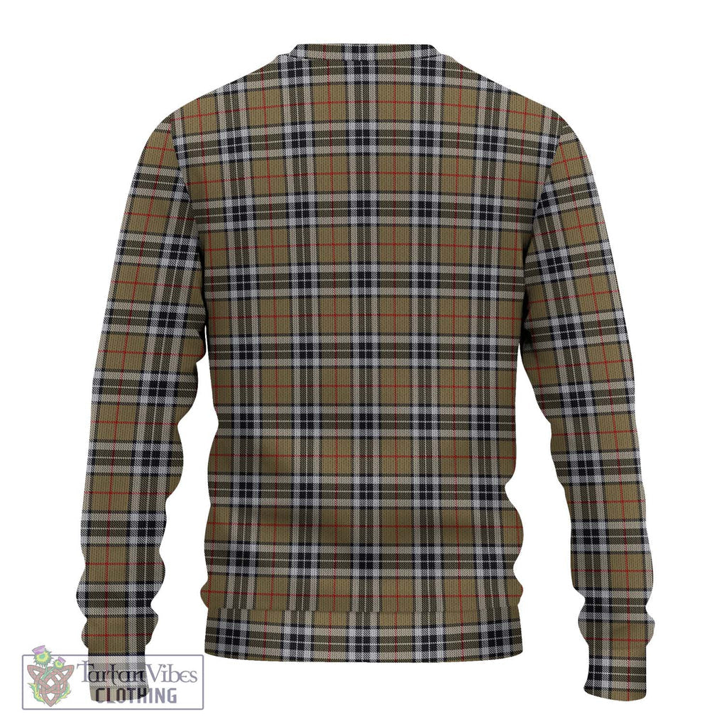 Thomson Camel Tartan Knitted Sweater with Family Crest DNA In Me Style - Tartanvibesclothing Shop