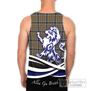 Thomson Camel Tartan Men's Tank Top with Alba Gu Brath Regal Lion Emblem