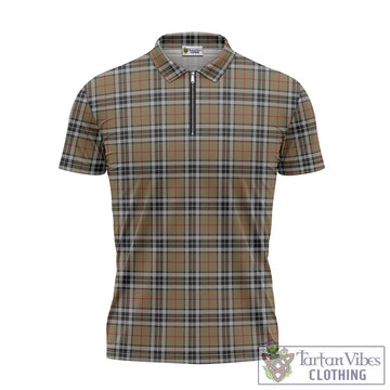 Thomson Camel Tartan Zipper Polo Shirt