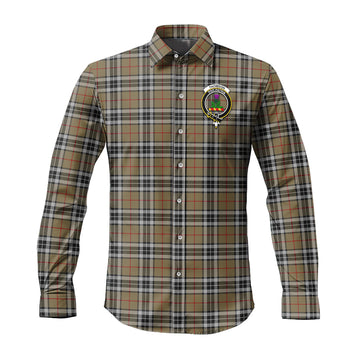 Thomson Camel Tartan Long Sleeve Button Up Shirt with Family Crest