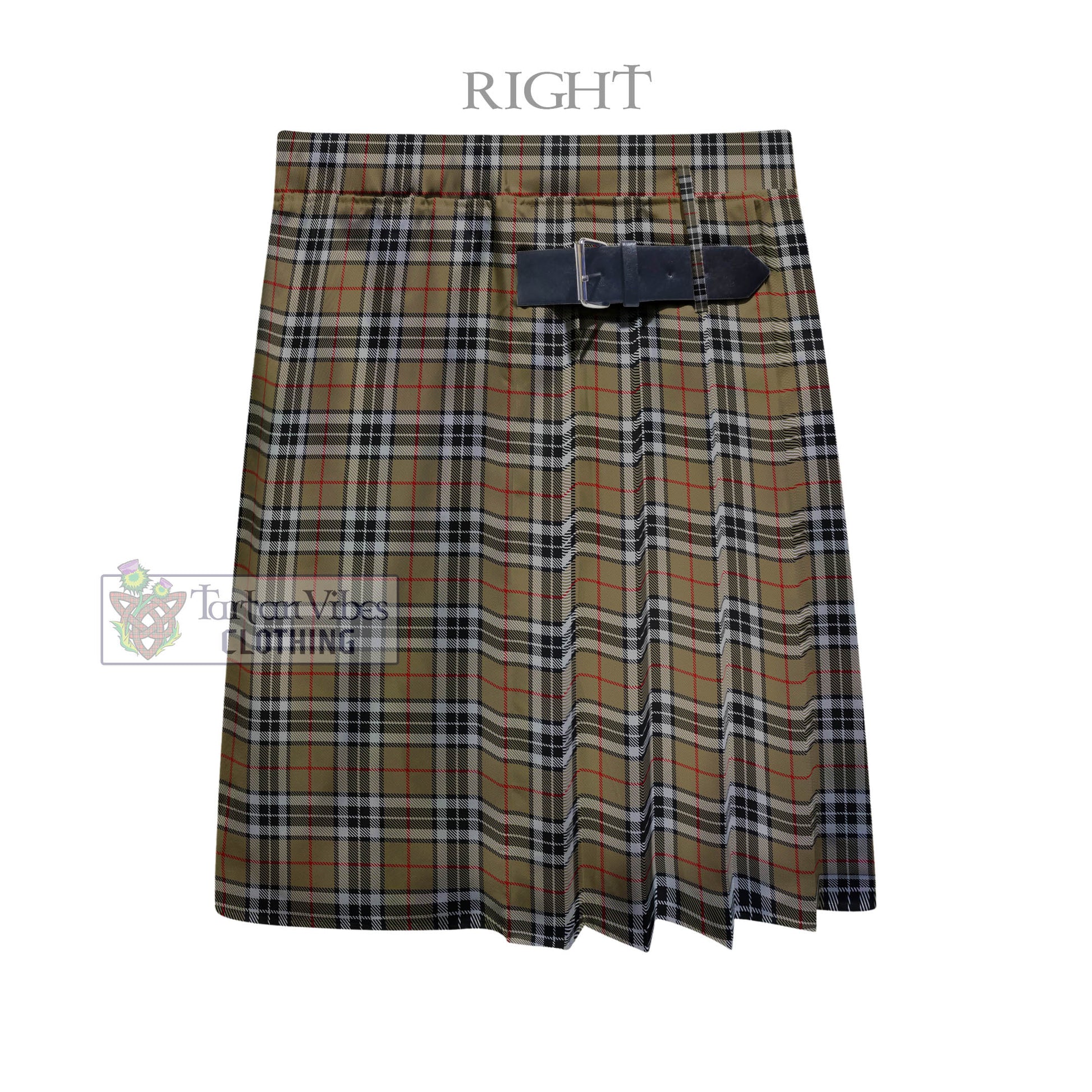 Tartan Vibes Clothing Thomson Camel Tartan Men's Pleated Skirt - Fashion Casual Retro Scottish Style