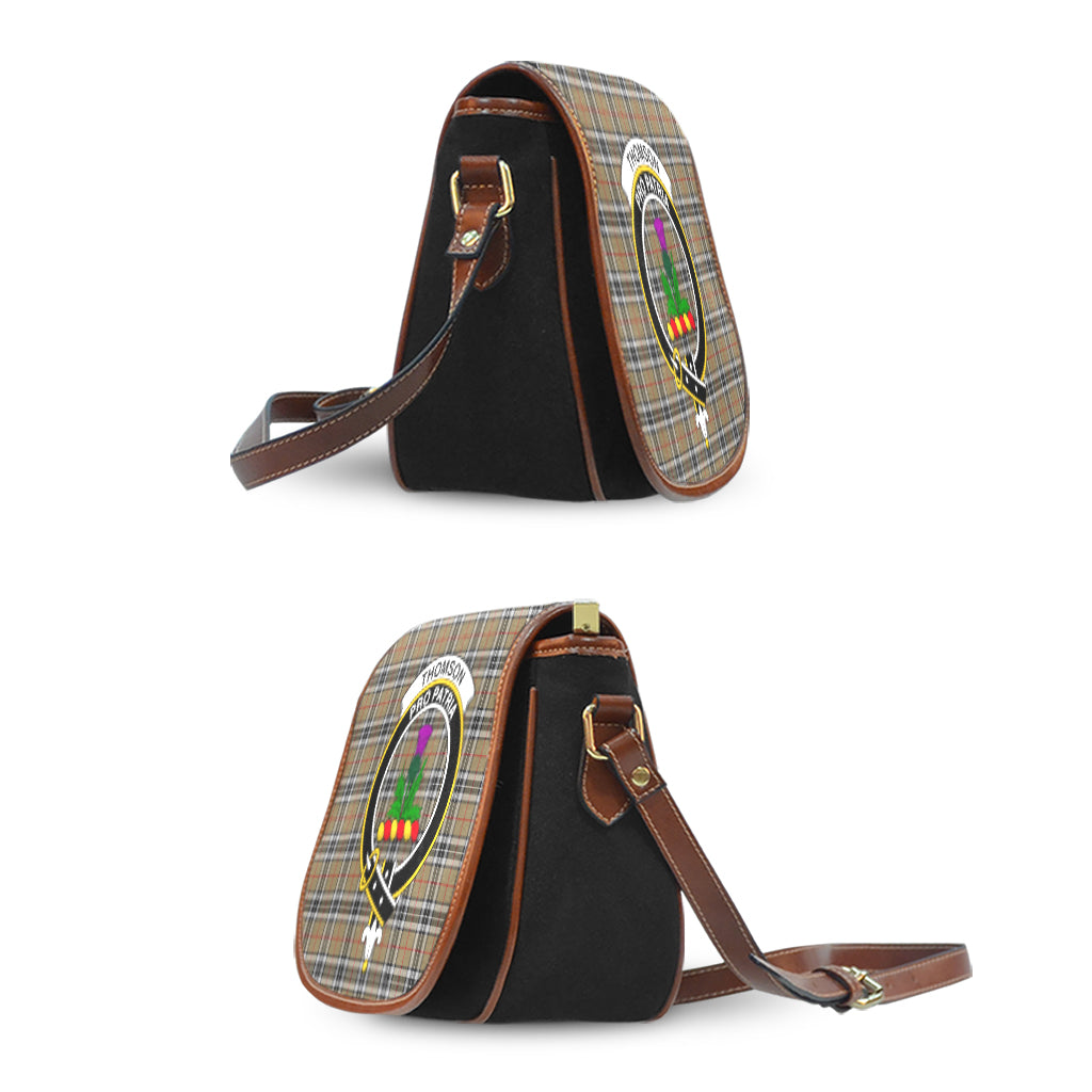 Thomson Camel Tartan Saddle Bag with Family Crest - Tartan Vibes Clothing