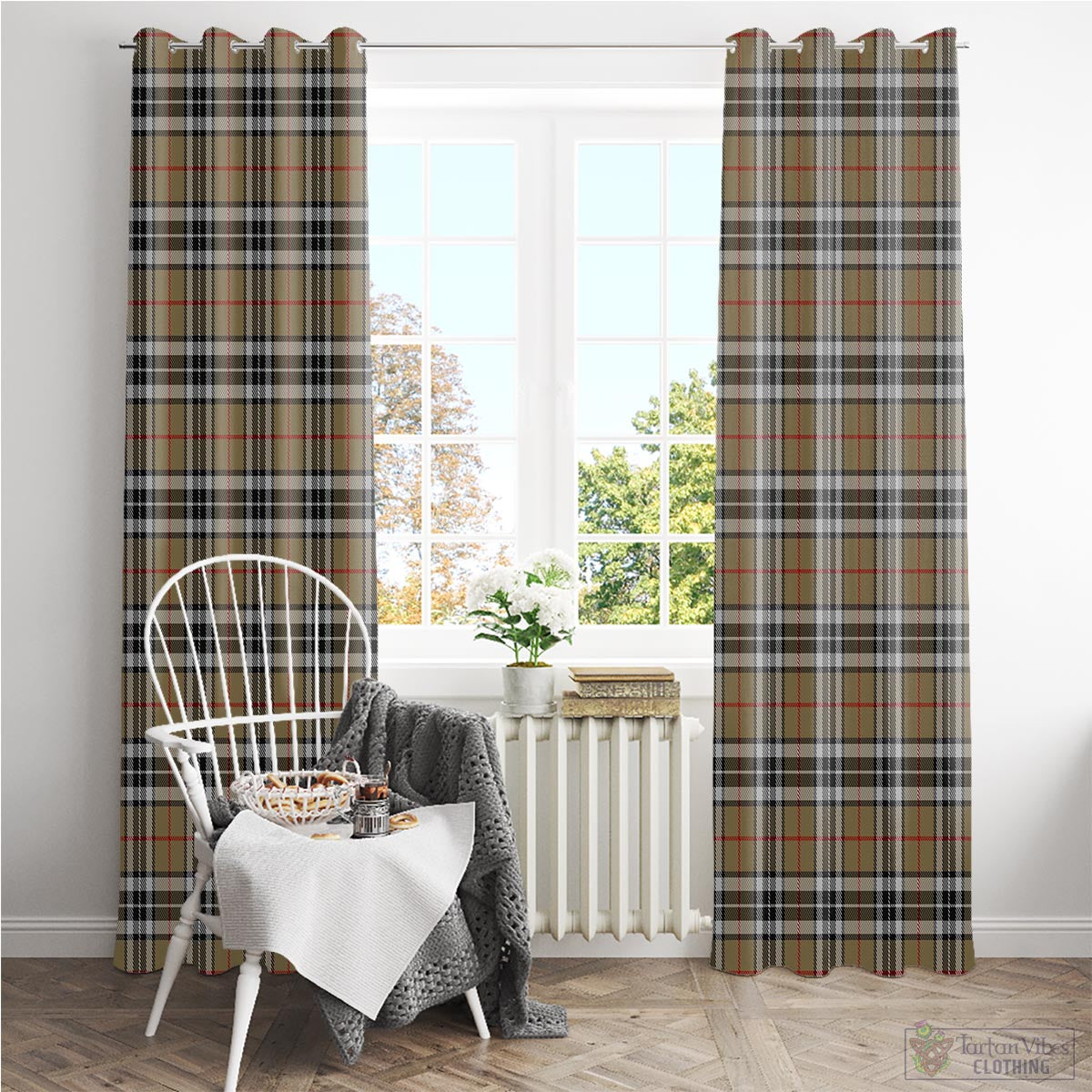 Thomson Camel Tartan Window Curtain