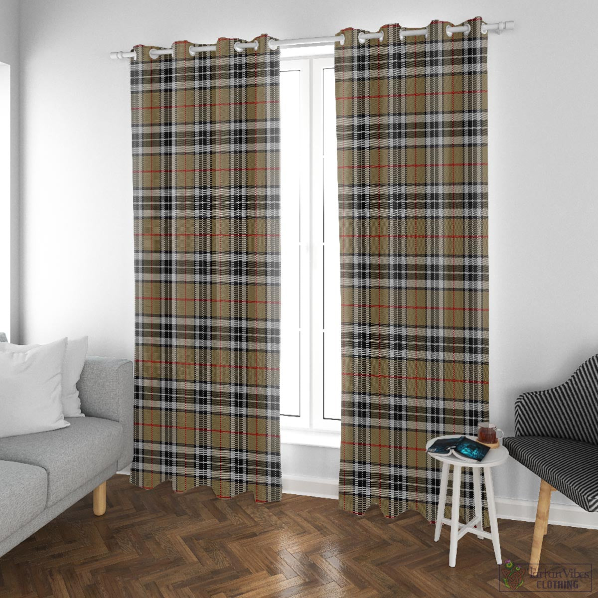 Thomson Camel Tartan Window Curtain