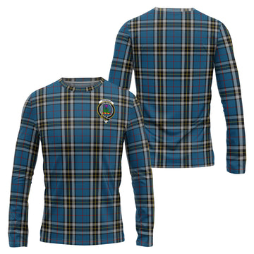 Thomson Dress Blue Tartan Long Sleeve T-Shirt with Family Crest